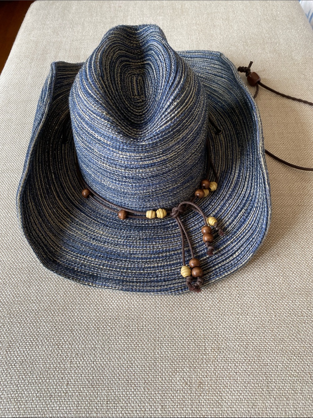 Sunday Afternoons Women's Navy Sun Hat with Beaded Chin Cord